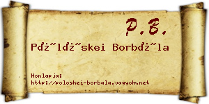 Pölöskei Borbála névjegykártya